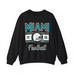 Miami Vintage Sweatshirt, Classic Miami Football Sweater for Her, Women's Miami Football Crewneck, Miami Football Sweatshirt for Women