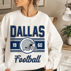 Dallas Vintage Sweatshirt, Classic Dallas Football Sweater for Her, Women's Dallas Football Crewneck, Dallas Football Sweatshirt for Women