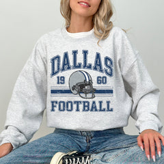 Dallas Football Sweatshirt For Him, Vintage Dallas Sweater, Dallas Football Retro Gift, Dallas Gift For Her, Dallas Football Men's Crewneck