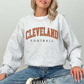 Cleveland Football Crewneck For Her, Cleveland Football Vintage Sweater, Cleveland Football Men's Sweatshirt, Retro Football Gift For Him
