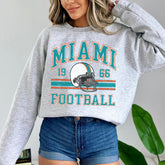Miami Football Sweatshirt For Him, Vintage Miami Sweater, Miami Football Retro Gift, Miami Gift For Her, Miami Football Men's Crewneck