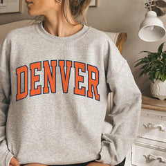 Women's Denver Football Crewneck Sweatshirt, Denver Retro Football Sweatshirt for Women, Denver Football Gift, Denver Football Sweater