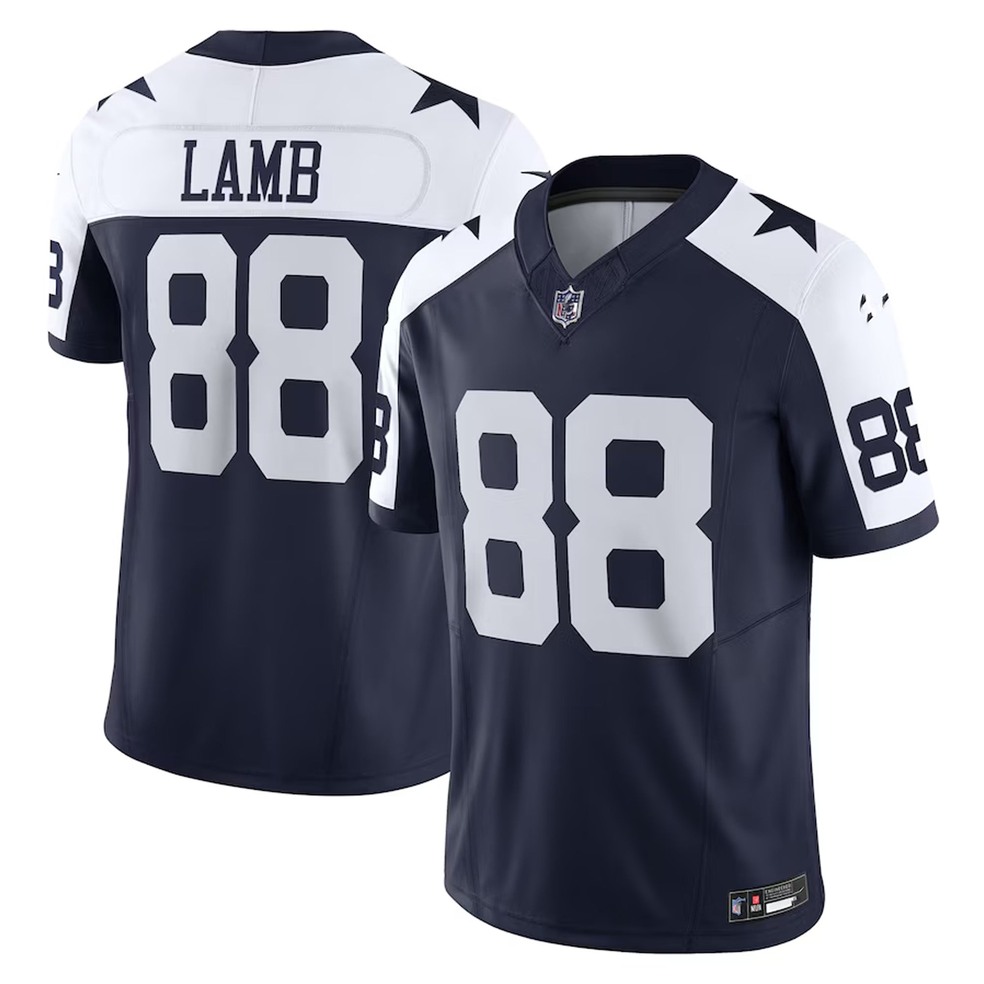 A navy blue and white football jersey with the number 88 on it.