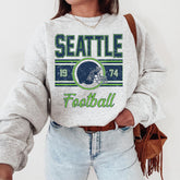Seattle Football Women's Gift, Seattle Football Retro Sweater, Vintage Seattle Sweatshirt For Women, Seattle Football Crewneck For Her