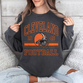 Cleveland Football Sweatshirt For Her, Cleveland Football Vintage Gift, Cleveland Football Women's Sweater, Retro Football Crewneck For Him
