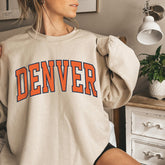Women's Denver Football Crewneck Sweatshirt, Denver Retro Football Sweatshirt for Women, Denver Football Gift, Denver Football Sweater