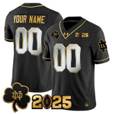 Notre Dame 2025 Football Custom Black Silver Jersey | Personalized Shirt