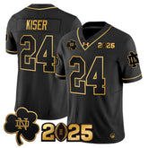Notre Dame Fighting Irish #24 Kiser Jersey 2025 Black Game Day Shirt