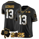 Notre Dame Fighting Irish #13 Leonard Jersey 2025 Black Game Day Shirt