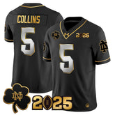 Notre Dame Fighting Irish #5 Collins Jersey 2025 Black Game Day Shirt