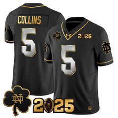 Notre Dame Fighting Irish #5 Collins Jersey 2025 Black Game Day Shirt