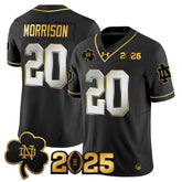 Notre Dame Fighting Irish #20 Morrison Jersey 2025 Black Game Day Shirt