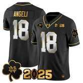Notre Dame Fighting Irish #18 Angeli Jersey 2025 Black Game Day Shirt