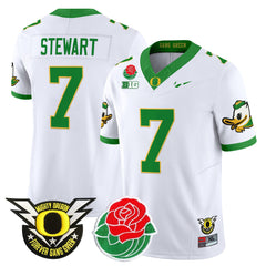 Oregon Ducks Stewart #7 White Jersey Rose Bowl 2025 NCAA Football
