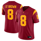 USC Trojans Amon Ra St Brown #8 Cardinal NCAA Football Jersey 2025