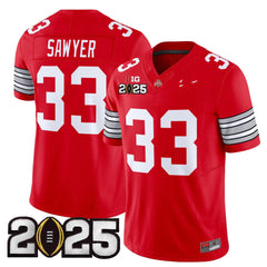Ohio State Buckeyes #33 Sawyer Jersey 2025 Red Home College Football Top