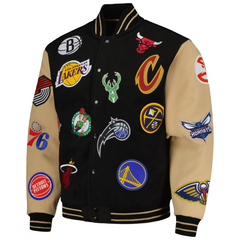 Teepact NBA FISLL All Logo Aviator Wool Varsity Jacket