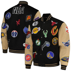 Teepact NBA FISLL All Logo Aviator Wool Varsity Jacket