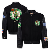 Teepact Boston Celtics Jeff Hamilton Wool & Leather Full-Snap Varsity Jacket