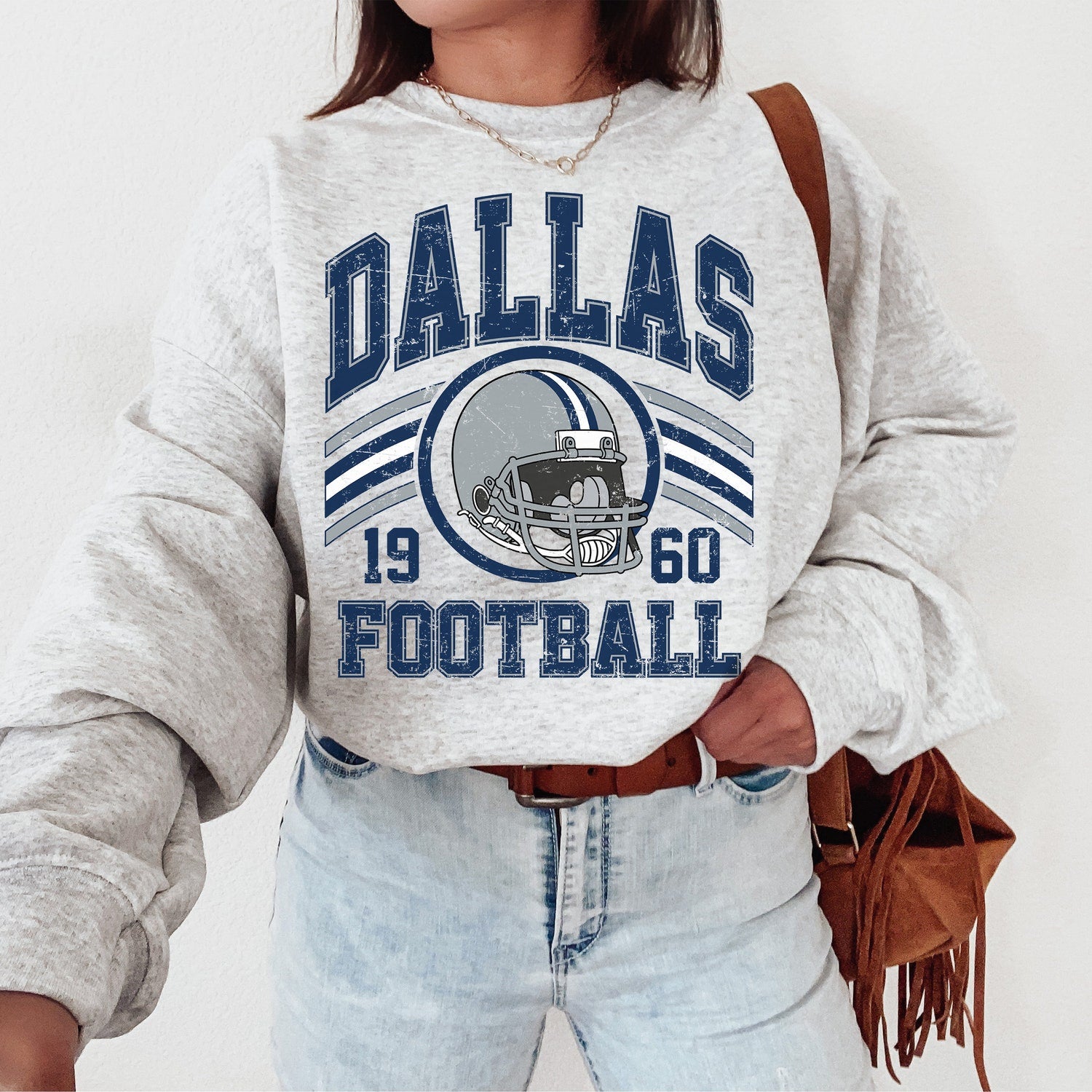 Dallas Football Sweater, Dallas Football Gift For Him, Dallas Football Retro Sweatshirt, Vintage Dallas Gift, Dallas Football Men's Crewneck