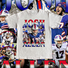 Vintage Josh Allen Shirt - Football Shirt Custom Vintage Design 90s Graphic Tee Unisex Bootleg Retro NFL Gift Buffalo Bills Team Tee