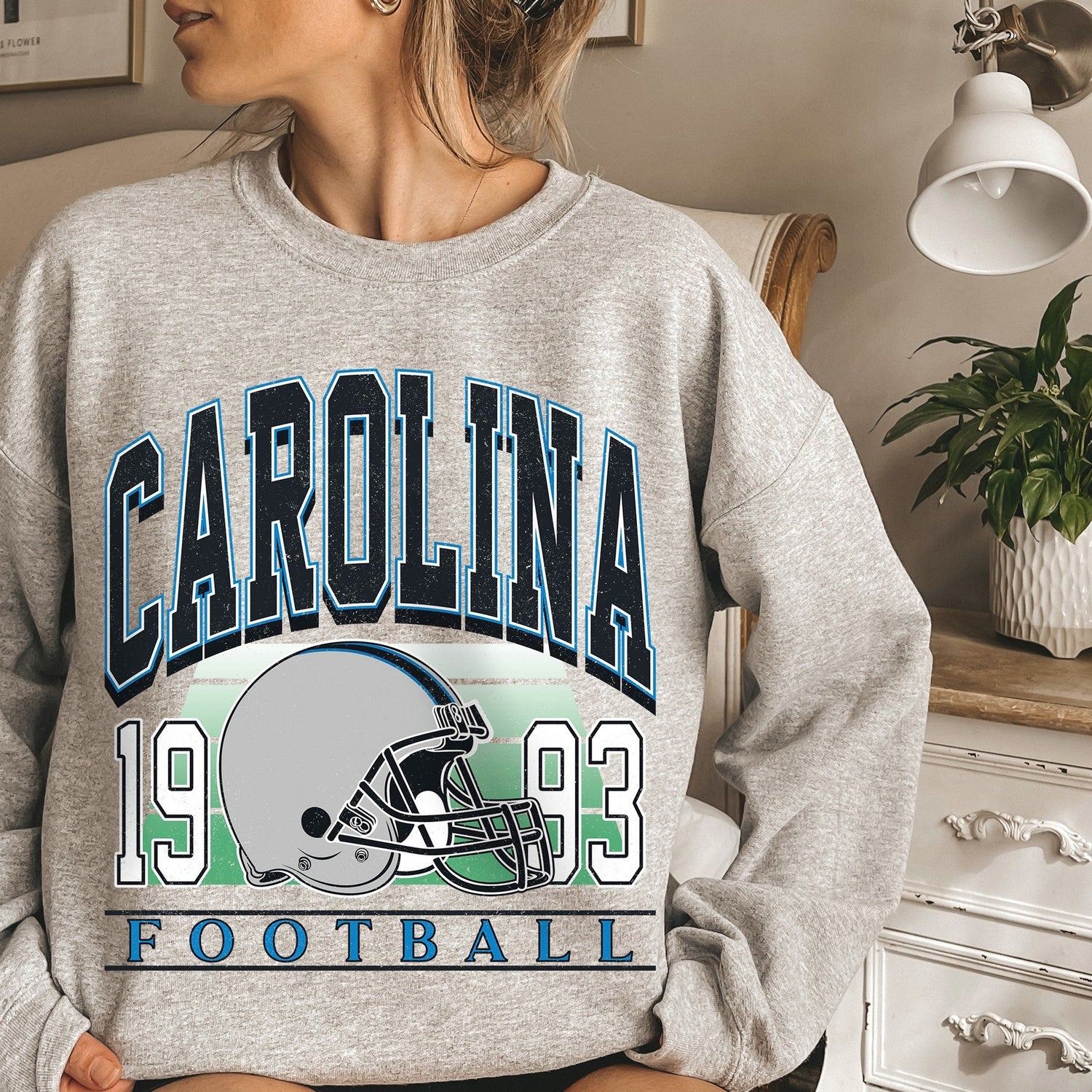 Classic Carolina Football Sweatshirt, Carolina Football Sweatshirt For Her, Carolina Vintage Football Crewneck, Carolina Gift for Women