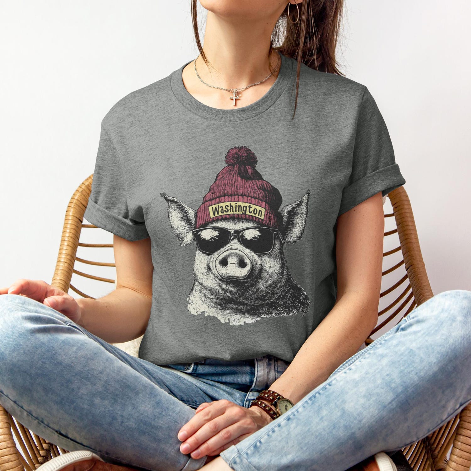 Vintage Washington Football Sweatshirt, Trendy Crewneck Pullover for Game Day Fans, Unisex Heavy Blend Sweatshirt, Washington Football