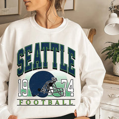 Classic Seattle Football Sweatshirt, Seattle Football Sweatshirt For Her, Seattle Vintage Football Crewneck, Seattle Gift for Women