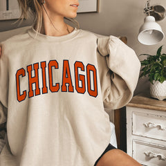 Women's Chicago Football Crewneck, Chicago Retro Football Sweatshirt for Women, Chicago Football Gift, Chicago Football Sweater