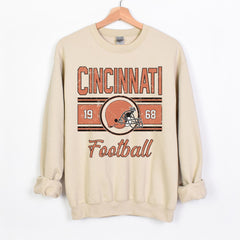 Retro Cincinnati Football Sweater, Cincinnati Football Vintage Crewneck, Cincinnati Men's Sweatshirt, Cincinnati Football Gift For Her