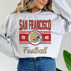 Vintage San Francisco Sweatshirt For Him, San Francisco Football Gift, Retro San Francisco Football Sweater, San Francisco Crewneck for Her