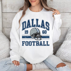 Dallas Football Sweater For Him, Dallas Football Women's Gift, Dallas Football Retro Men's Crewneck, Vintage Dallas Sweatshirt For Women