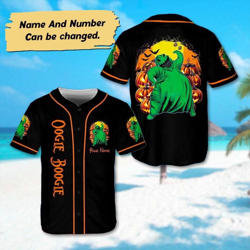 Personalized Oogie Boogie Halloween Baseball Jersey, Nightmare Before Christmas Jersey Team, Halloween Jersey Shirt, Horror Movie Shirt