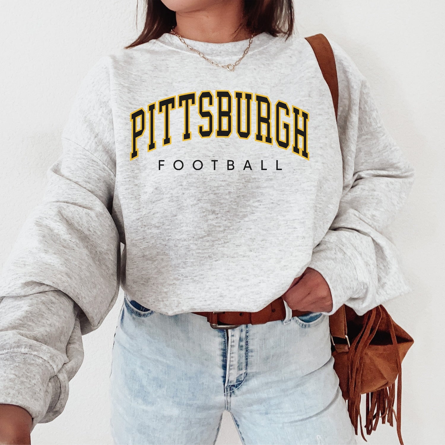 Retro Pittsburgh Football Sweater, Pittsburgh Football Vintage Crewneck, Pittsburgh Men's Sweatshirt, Pittsburgh Football Gift For Her