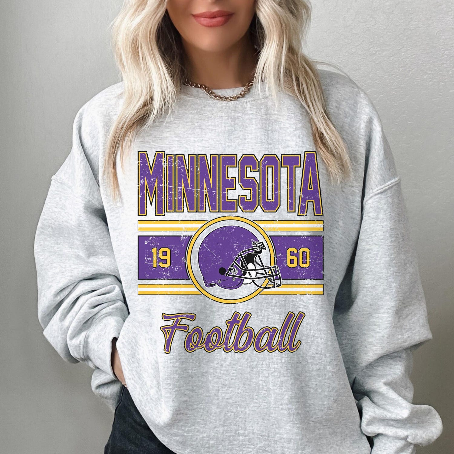 Vintage Minnesota Sweatshirt For Him, Minnesota Football Gift For Women, Retro Minnesota Football Sweater, Minnesota Football Crewneck