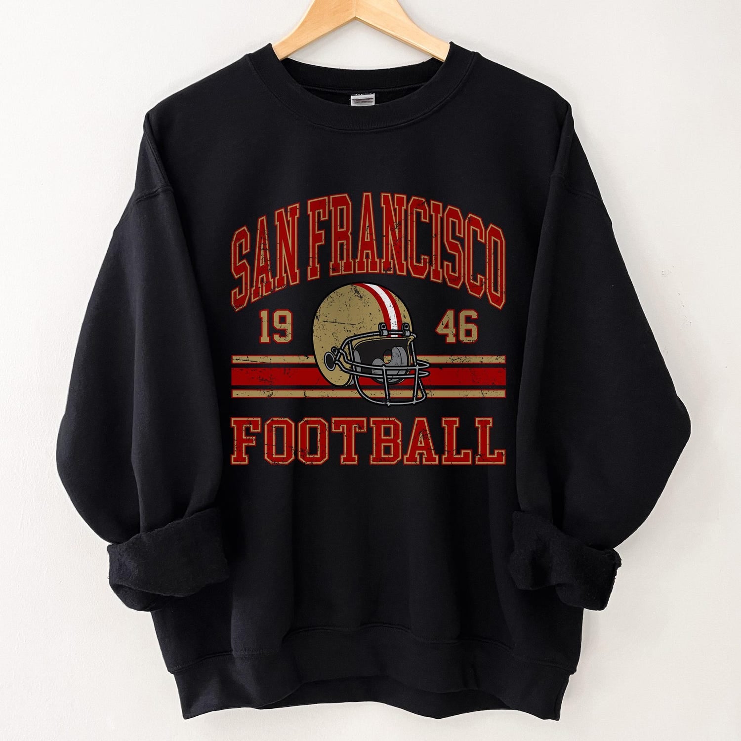 San Francisco Retro Football Sweatshirt, San Francisco Football Crewneck, San Francisco Football Men's Gift, San Francisco Vintage Sweater