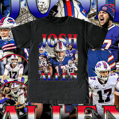 Vintage Josh Allen Shirt - Football Shirt Custom Vintage Design 90s Graphic Tee Unisex Bootleg Retro NFL Gift Buffalo Bills Team Tee