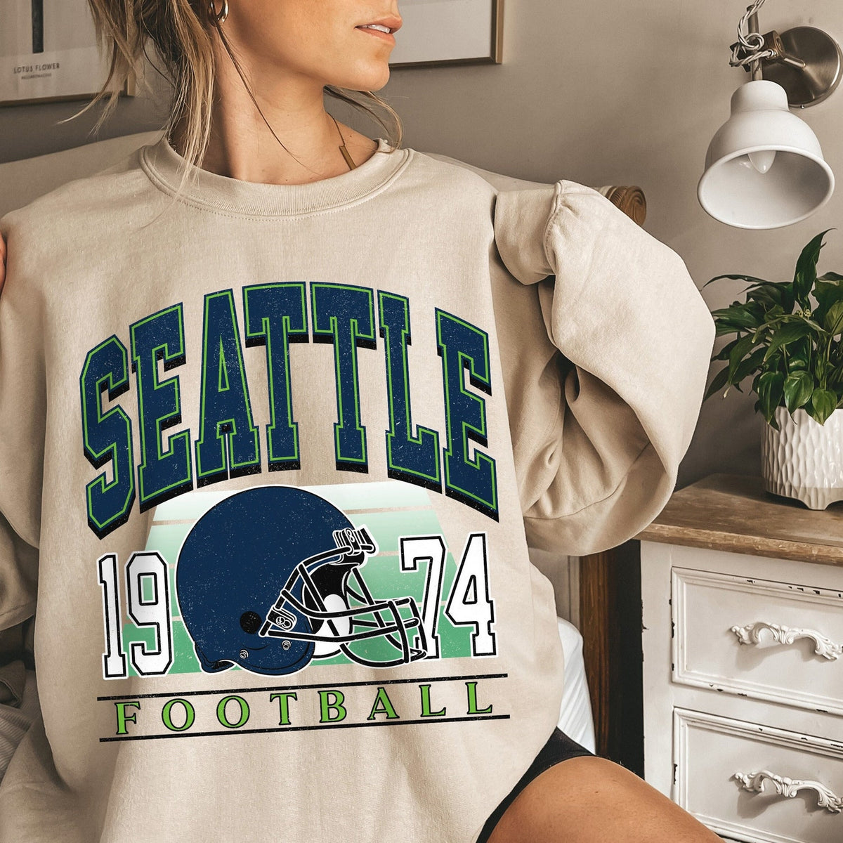 Classic Seattle Football Sweatshirt, Seattle Football Sweatshirt For Her, Seattle Vintage Football Crewneck, Seattle Gift for Women