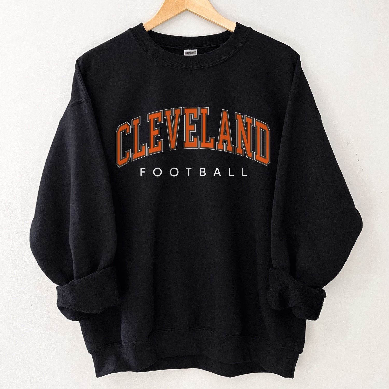 Cleveland Football Crewneck For Her, Cleveland Football Vintage Sweater, Cleveland Football Men's Sweatshirt, Retro Football Gift For Him