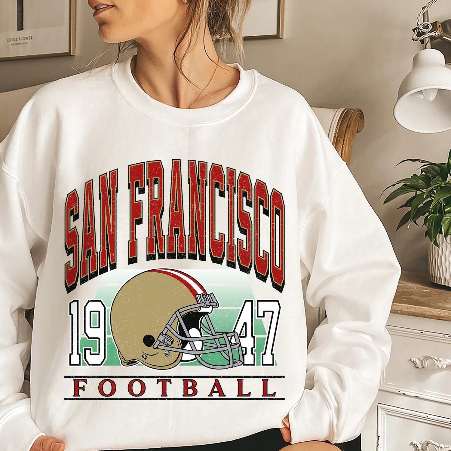 Classic San Francisco Football Sweatshirt, San Francisco Football Sweatshirt, San Francisco Vintage Football Crewneck, San Francisco Sweater
