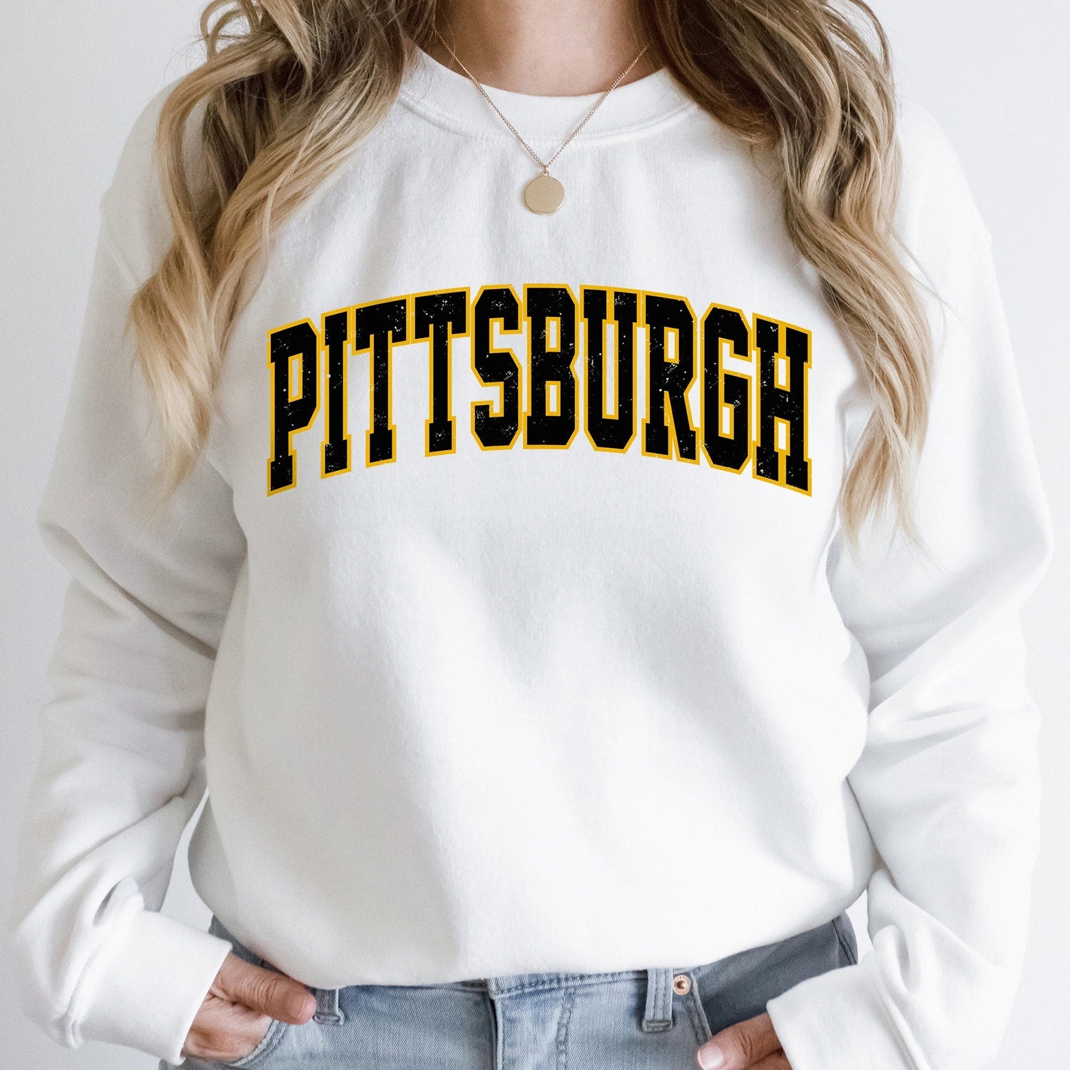 Women's Pittsburgh Football Crewneck, Pittsburgh Retro Football Sweatshirt, Pittsburgh Football Clothing, Pittsburgh Football Sweater