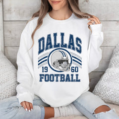 Dallas Football Vintage Sweater, Dallas Football Women's Gift, Dallas Football Retro Crewneck For Him, Dallas Football Sweatshirt For Women