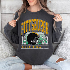 Pittsburgh Vintage Gift For Him, Pittsburgh Football Sweatshirt For Her, Retro Pittsburgh Football Crewneck, Pittsburgh Football Sweater