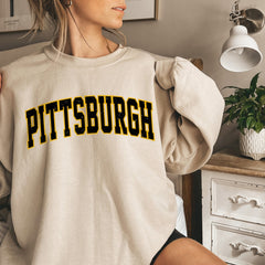 Women's Pittsburgh Football Crewneck, Pittsburgh Retro Football Sweatshirt, Pittsburgh Football Clothing, Pittsburgh Football Sweater