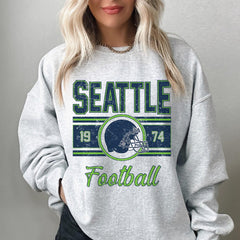 Seattle Football Women's Gift, Seattle Football Retro Sweater, Vintage Seattle Sweatshirt For Women, Seattle Football Crewneck For Her