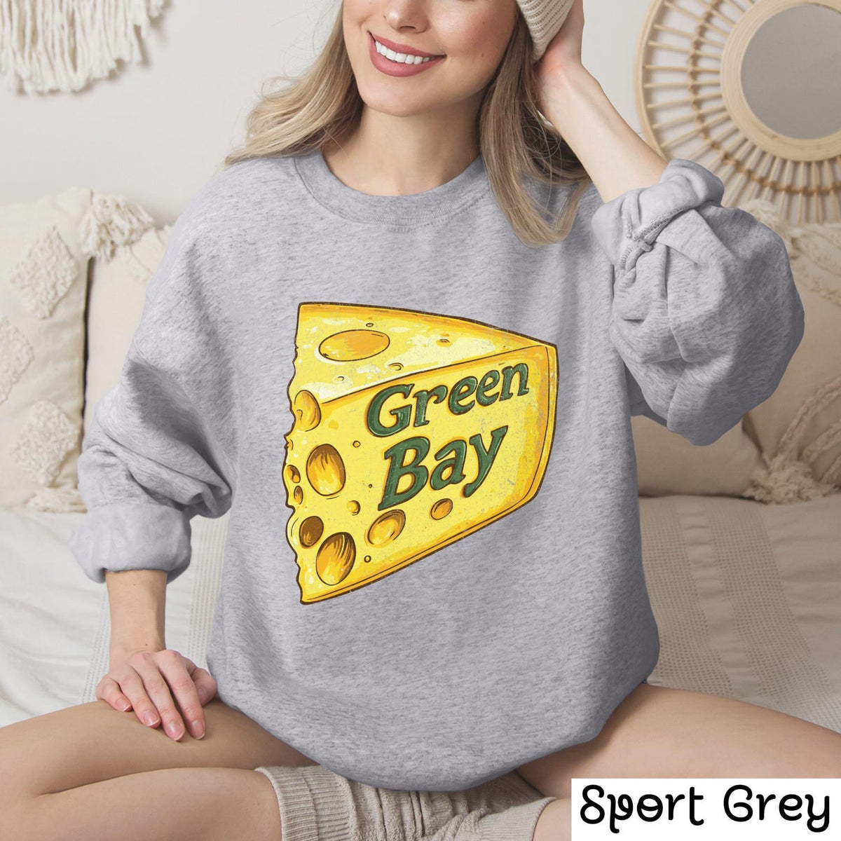 Green Bay Football Crewneck Sweatshirt, Vintage Sports Fan Apparel, Trendy Game Day Gift, Unisex Green Bay Sweatshirt, Green Bay Football