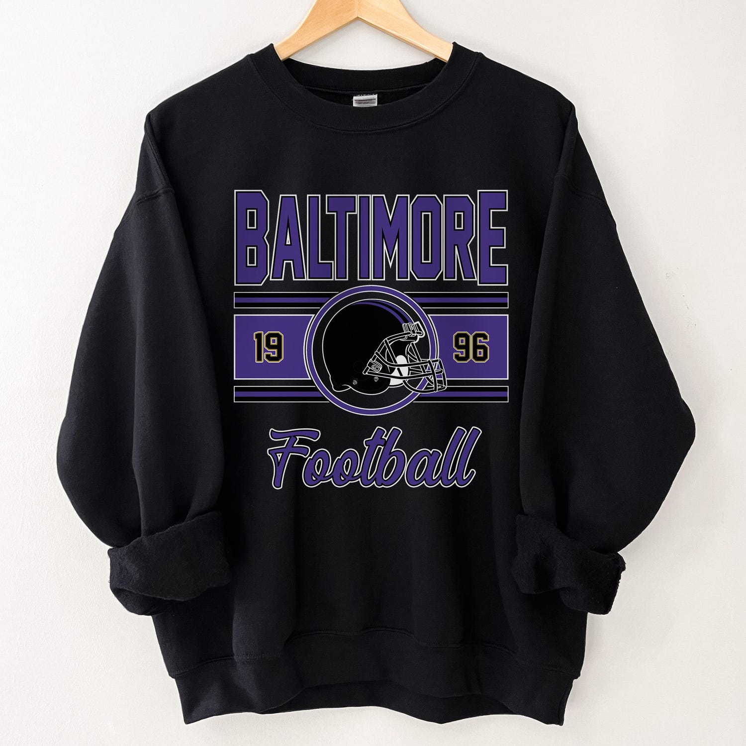 Baltimore Football Sweatshirt, Football Fan Crewneck, Retro Baltimore Football Gift for Women, Baltimore Clothing, Football Sweatshirt