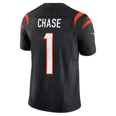 A black and orange football jersey with the name "Chase" and the number "1" printed on the back.
