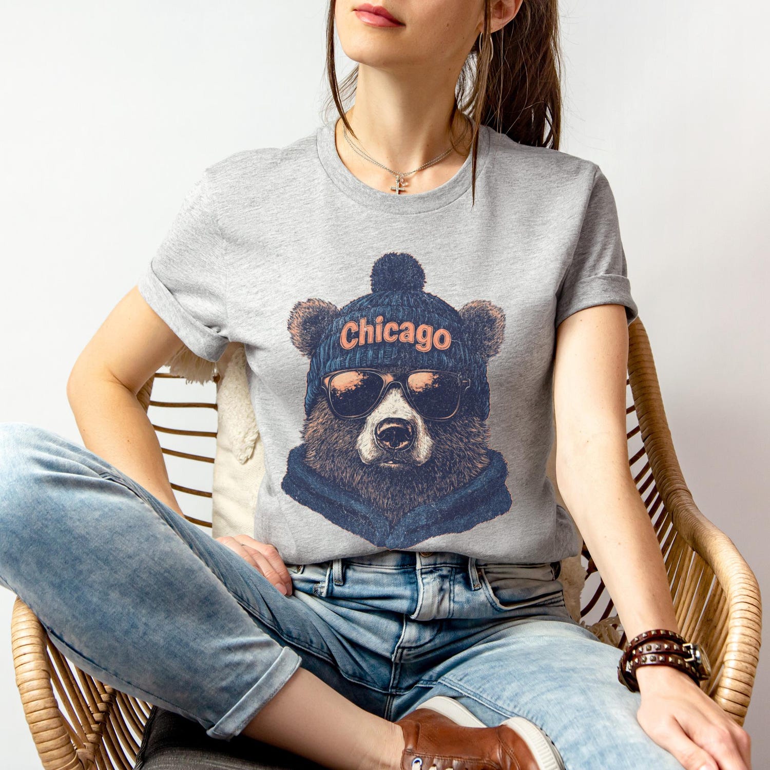 Vintage Chicago Football Sweatshirt, Trendy Fan Gifts, Game Day Apparel, Team Crewneck, Chicago Bears Fan Gear