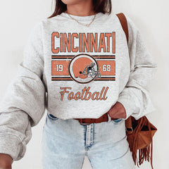 Retro Cincinnati Football Sweater, Cincinnati Football Vintage Crewneck, Cincinnati Men's Sweatshirt, Cincinnati Football Gift For Her